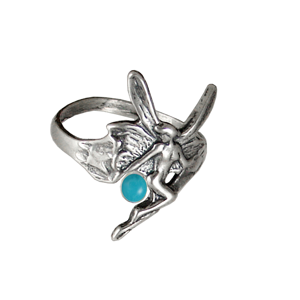 Sterling Silver Fairy Ring With Turquoise Size 9